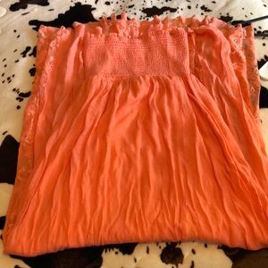 Long coral maxi dress